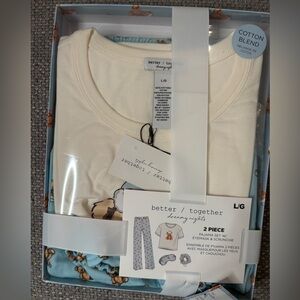 Better Together Teddy Bear Cotton Pajama Set with Eye Mask & Scrunchie  Large